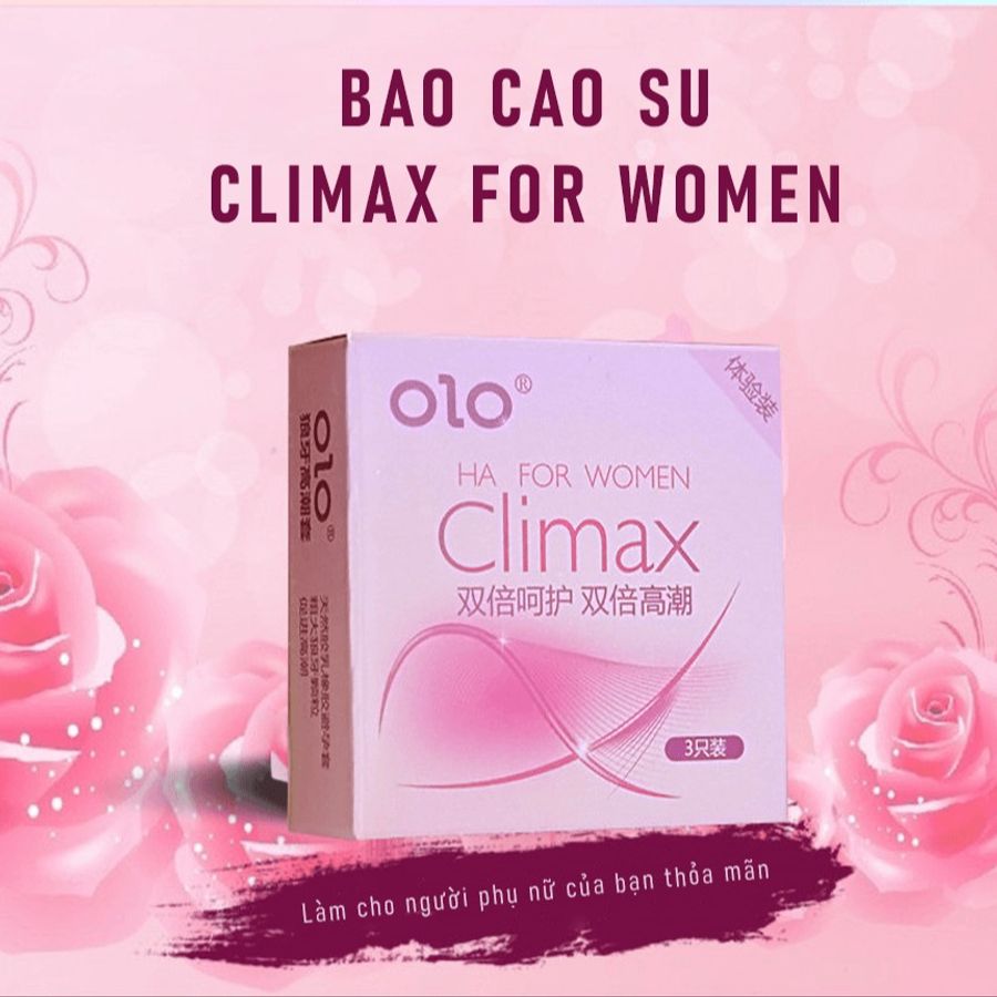 Bao cao su OLO Climax HA For Women mình gai hạt nổi nhỏ siêu mỏng dưỡng ẩm Hộp 10 cái 382495