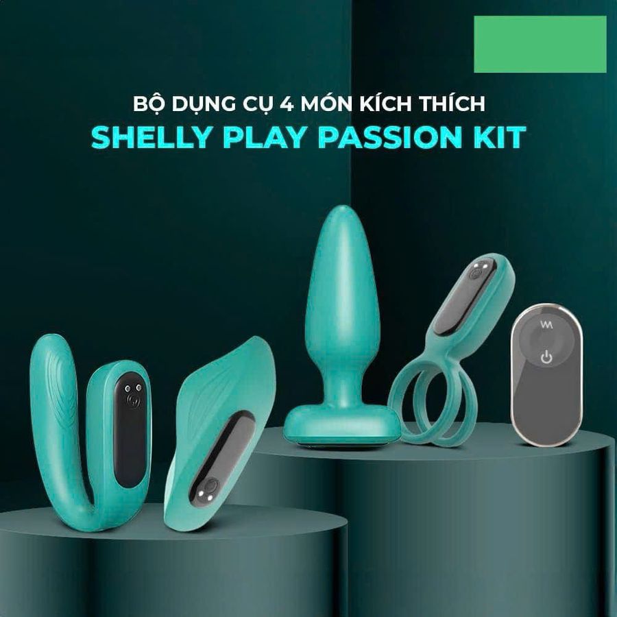 Bộ dụng cụ 4 món kích thích nam nữ Shelly Play Passion Kit chính hãng