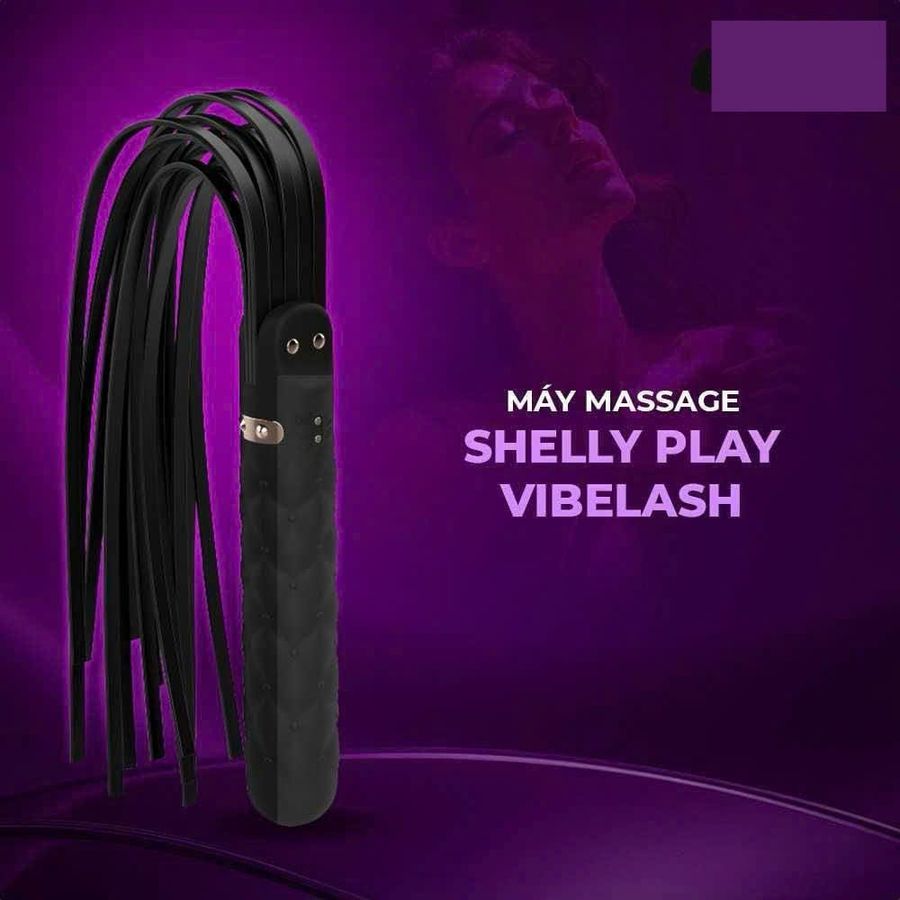 Máy massage kết hợp roi da tiện dụng BDSM Shelly Play Vibelash cao cấp