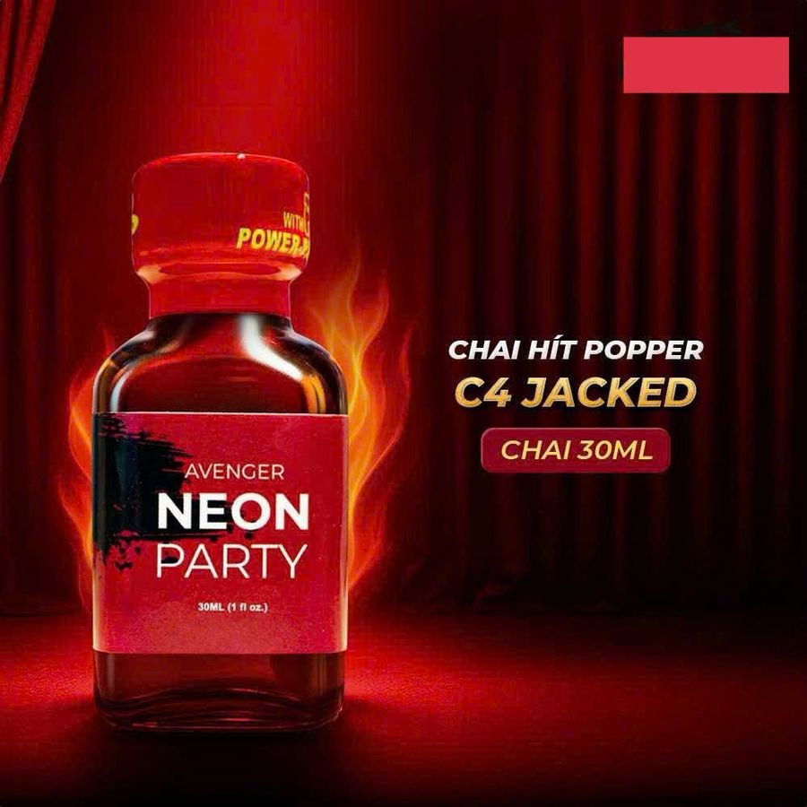 Chai hít tăng khoái cảm Popper PWD Avenger Neon Party Red Chai 30ml 382283