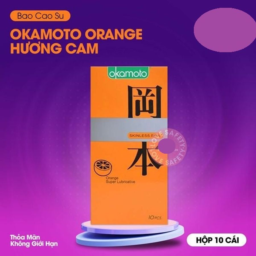 Bao Cao Su Okamoto Orange Hương Cam Cao Cấp Chính Hãng