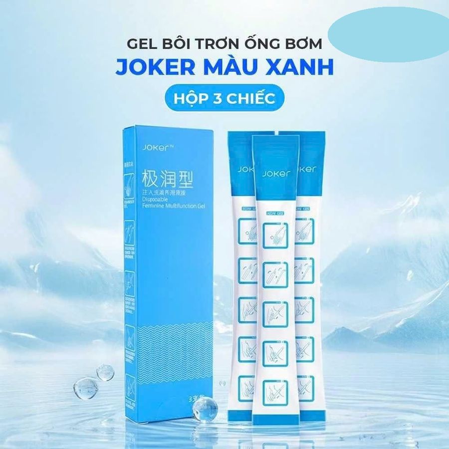 Gel bôi dạng ống bơm Joker màu xanh - Dưỡng ẩm, không mùi - Hộp 3 ống Cao Cấp Chính Hãng