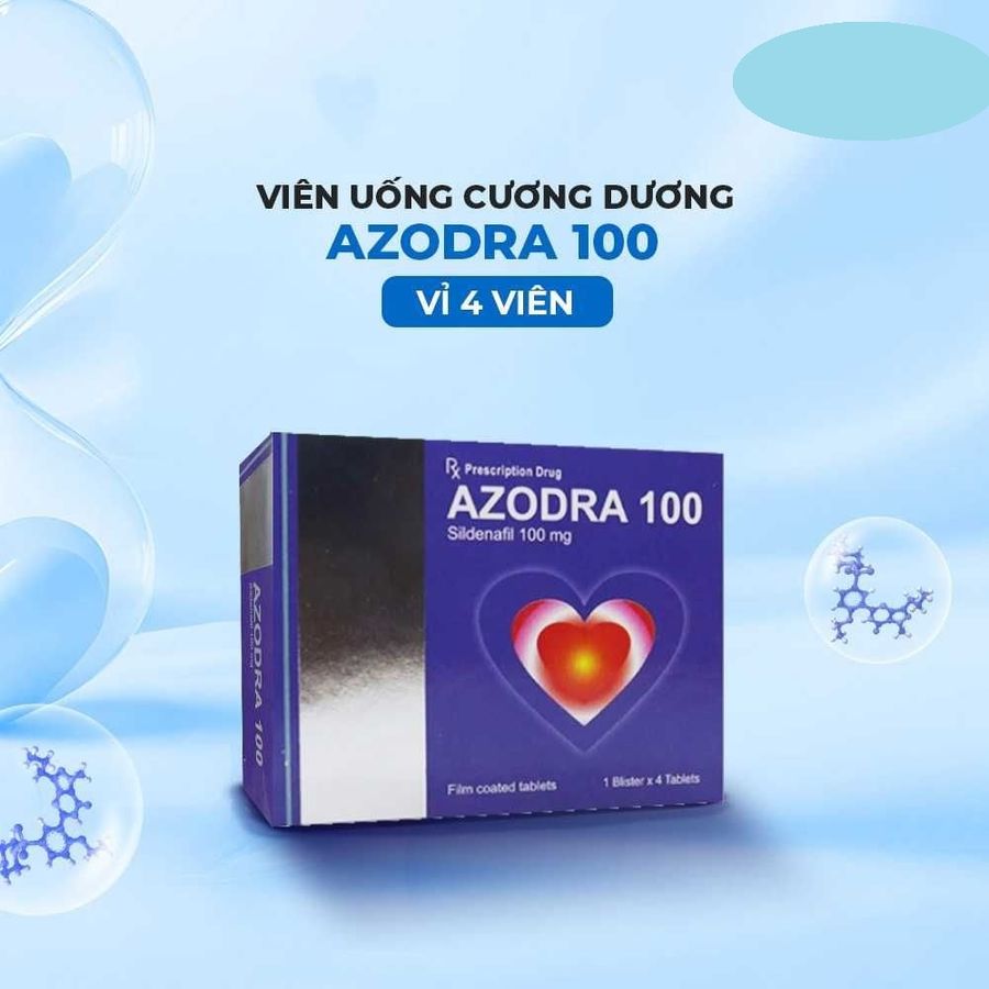 Viên uống hỗ trợ cường dương, tăng cường sinh lý Azodra 100mg - Hộp 4 viên  378575