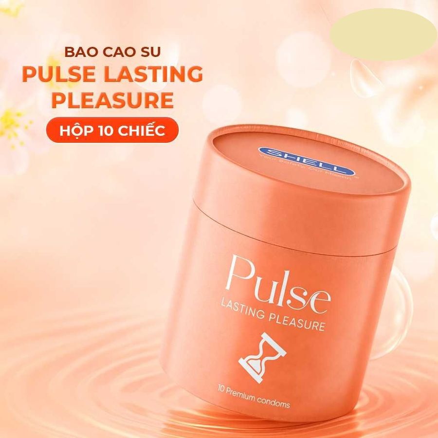 Bao cao su Shell Pulse Lasting Pleasure - Hương nước hoa cao cấp, kéo dài, gân nổi - Hộp 10 cái cao cấp chính hãng 378504