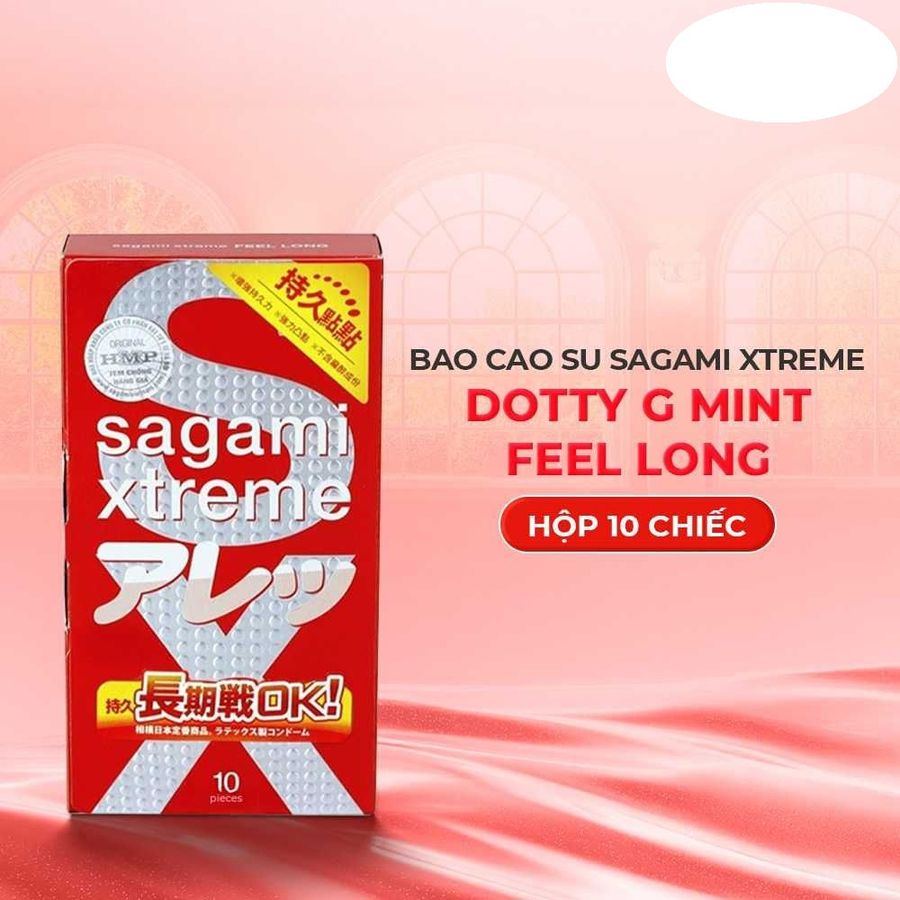 Bao cao su Sagami Xtreme Dotty G Mint Feel Long Siêu điểm nổi ôm sát Hộp 10 cái cao cấp chính hãng