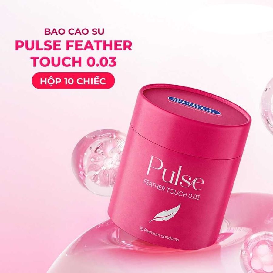 Bao cao su Shell Pulse Feather Touch 0.03 - Hương nước hoa cao cấp, siêu mỏng - Hộp 10 cái cao cấp chính hãng 378500