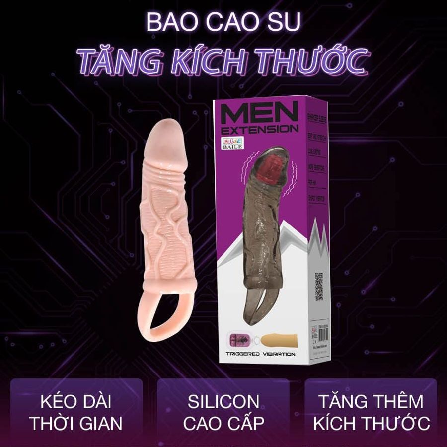 Bao cao su đôn dên rung Baile Men Extension 378270