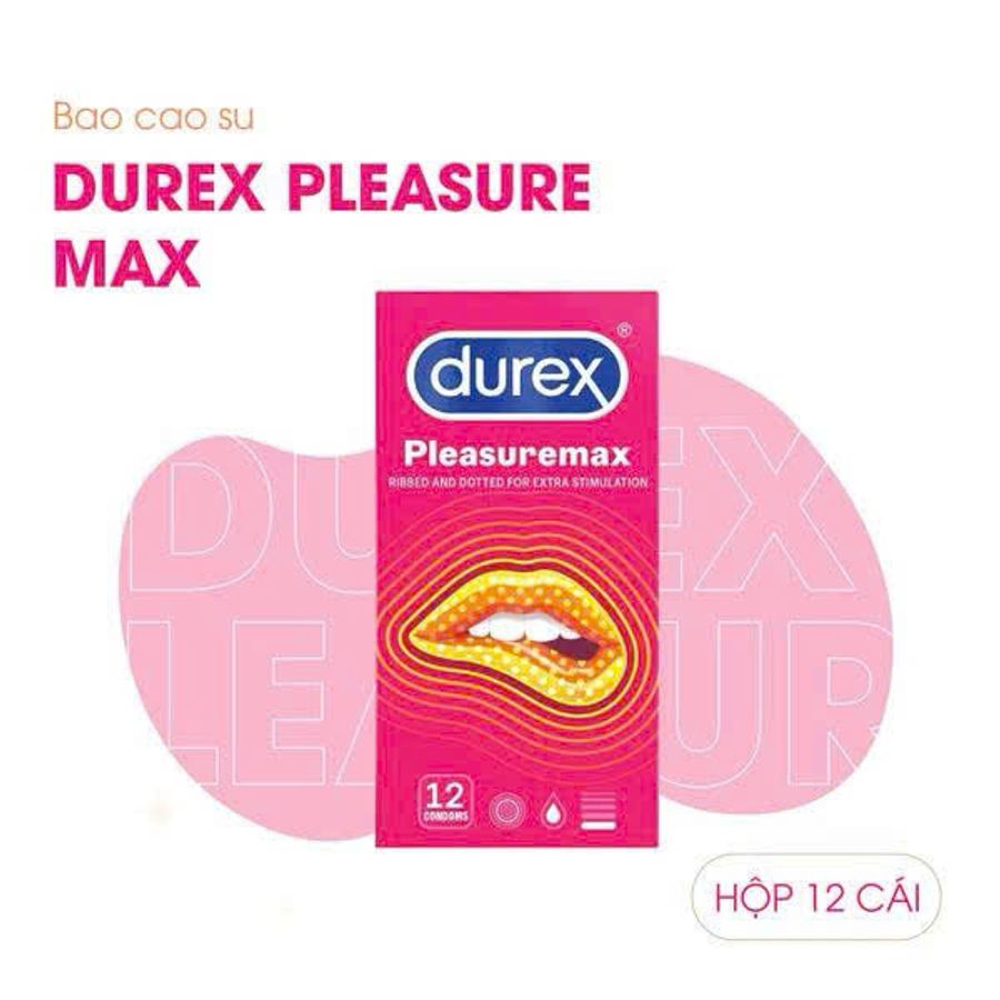 Bao Cao Su Size Lớn 56mm Durex Pleasuremax Gân Và Điểm Nổi - Hộp 12 Cái