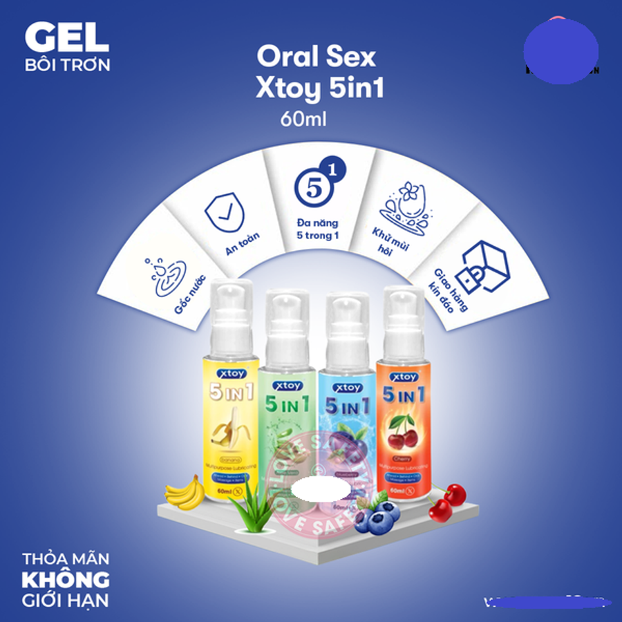 GeI Bôi Trơn Oral Sex Xtoy 5in1 cho các cặp đôi chính hãng