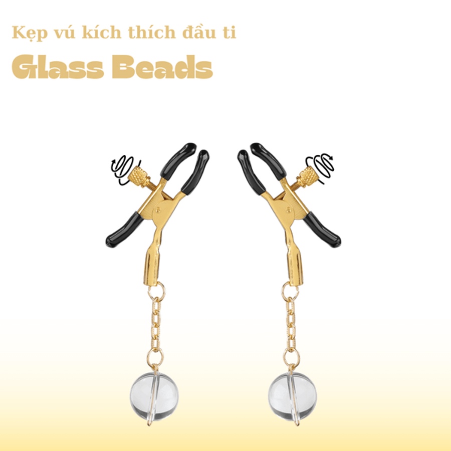 Kẹp Vú Kích Thích Đầu Ti Glass Beads cho nữ giới chính hãng