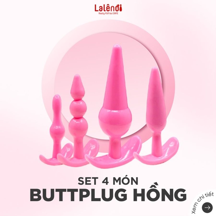 Chuôi massage cao cấp dùng cho lỗ hậu giải toả set 4 món chính hãng