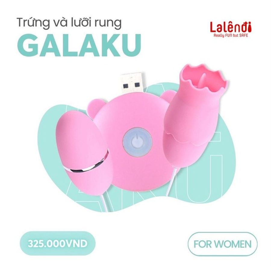 Trứng rung massage cao cấp dành cho nữ giới giải toả 2 đầu Galaku nhiều chế độ rung chính hãng