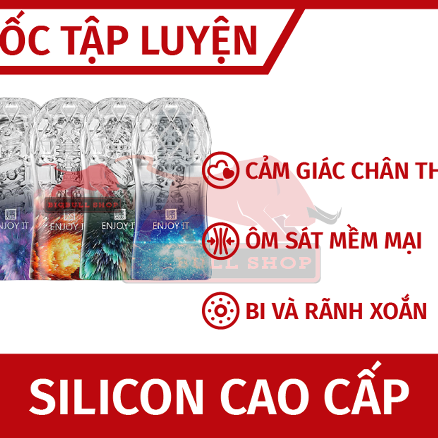 Cốc âm đạo dành cho Nam Enjoy It Silicone Trong Suốt Có Gân Gai Kích Thích chính hãng