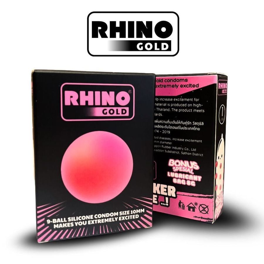 Bao 9 bi Rhino Gold hộp 1 cái tặng kèm 1 gói gel
