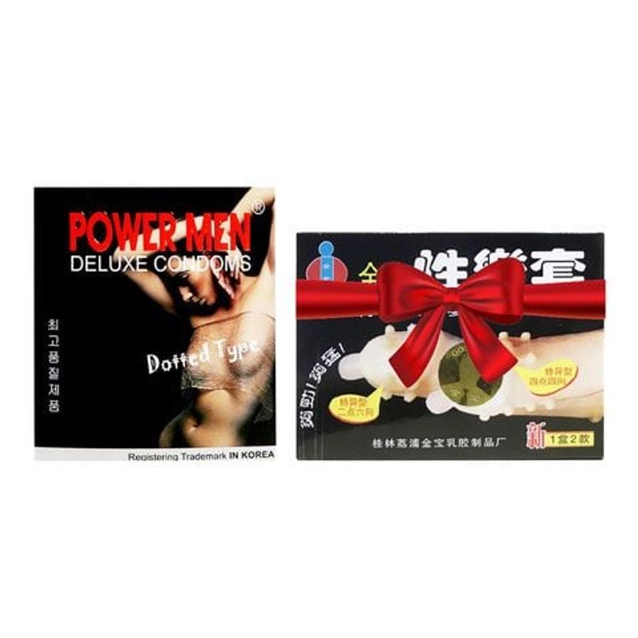 [Siêu combo] Bao cao su gân gai kéo dài PowerMen + bao cao su siêu gai bi Gold