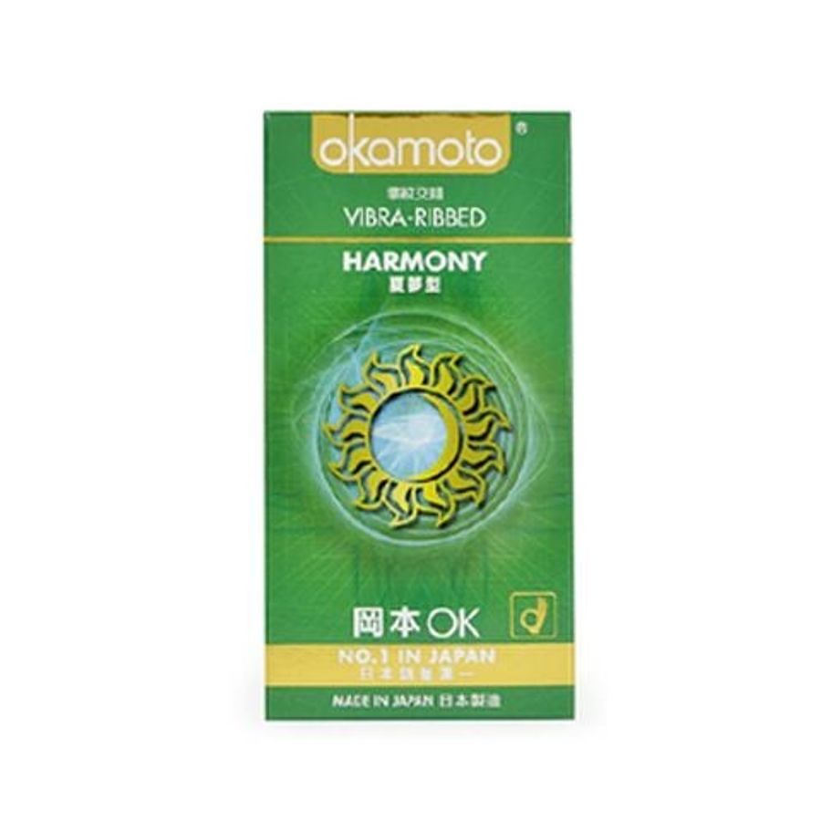 Bao Cao Su Okamoto Harmony- Hộp 10 Cái, Mỏng, Gân Sọc Ngang
