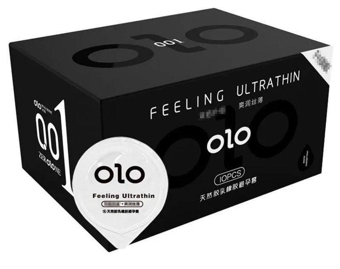 Bao Cao Su Olo 0.01 Hyaluronic Acid - Hộp Đen - 10 Cái