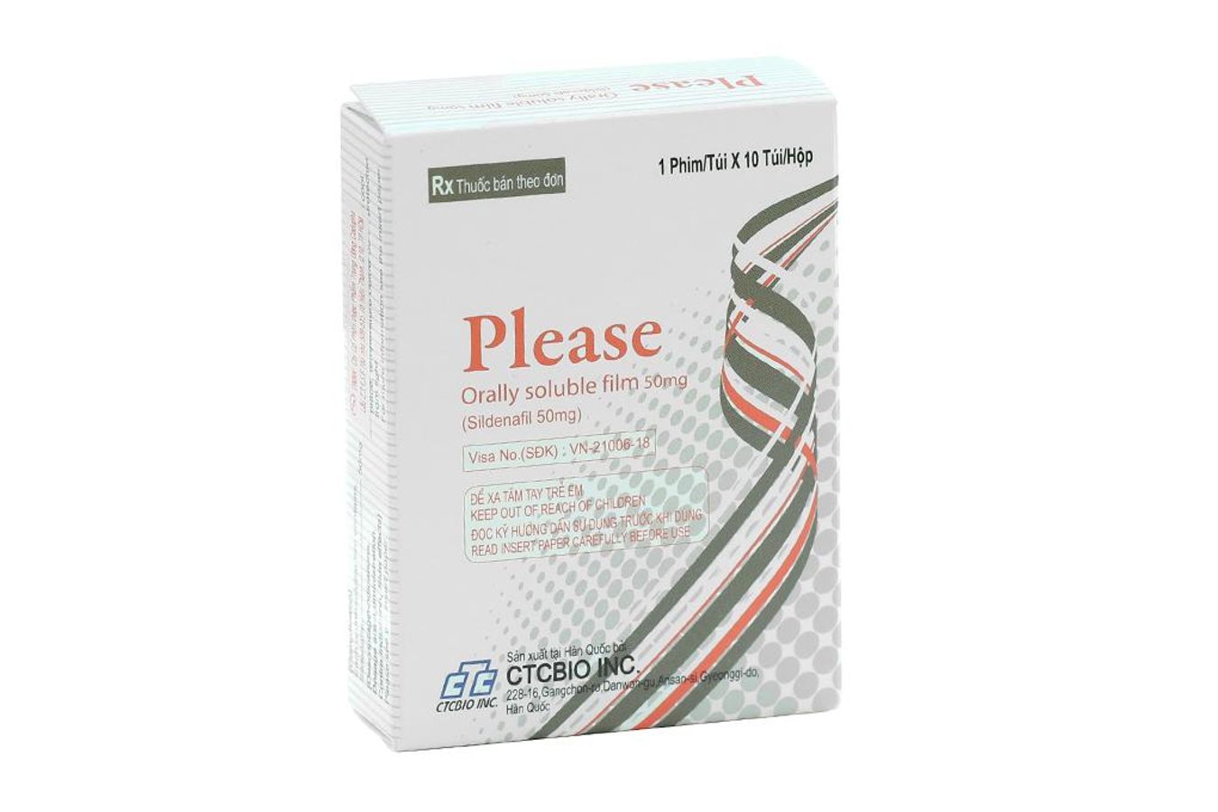 Tem hỗ trợ kéo dài và cường dương nam Please Orally Soluble Film 50mg 1 tem chính hãng