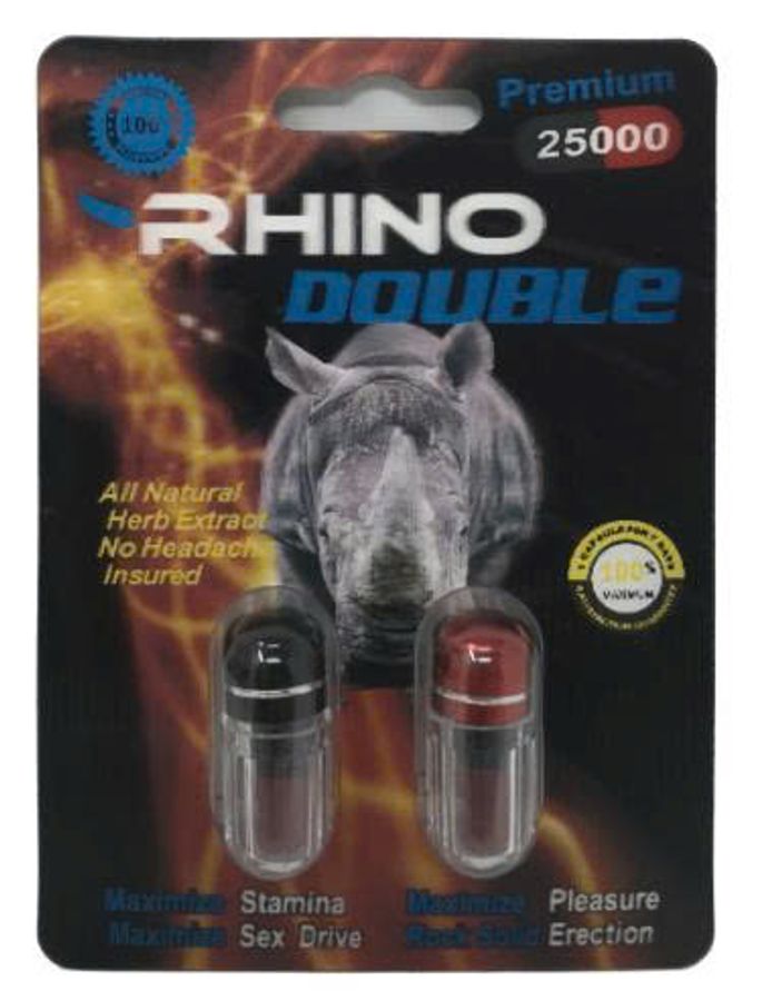 Bộ 2 viên uống  tăng cường sinh lý cao cấp Rhino Double 25000 Premium dành cho nam giới 