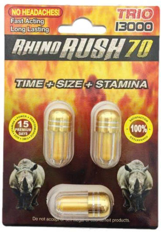 Viên uống tăng cường sinh lý nam Rhino Rush 70 Trio 13000 cao cấp 3 Viên 7 Ngày