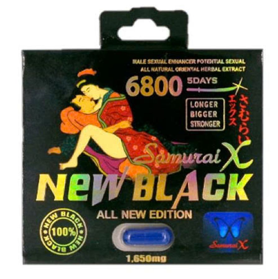 Viên uống cao cấp tinh chất thiên nhiên dành cho phái mạnh Samurai X New Black 6800 ALL NEW EDITION 1750mg 1 Viên