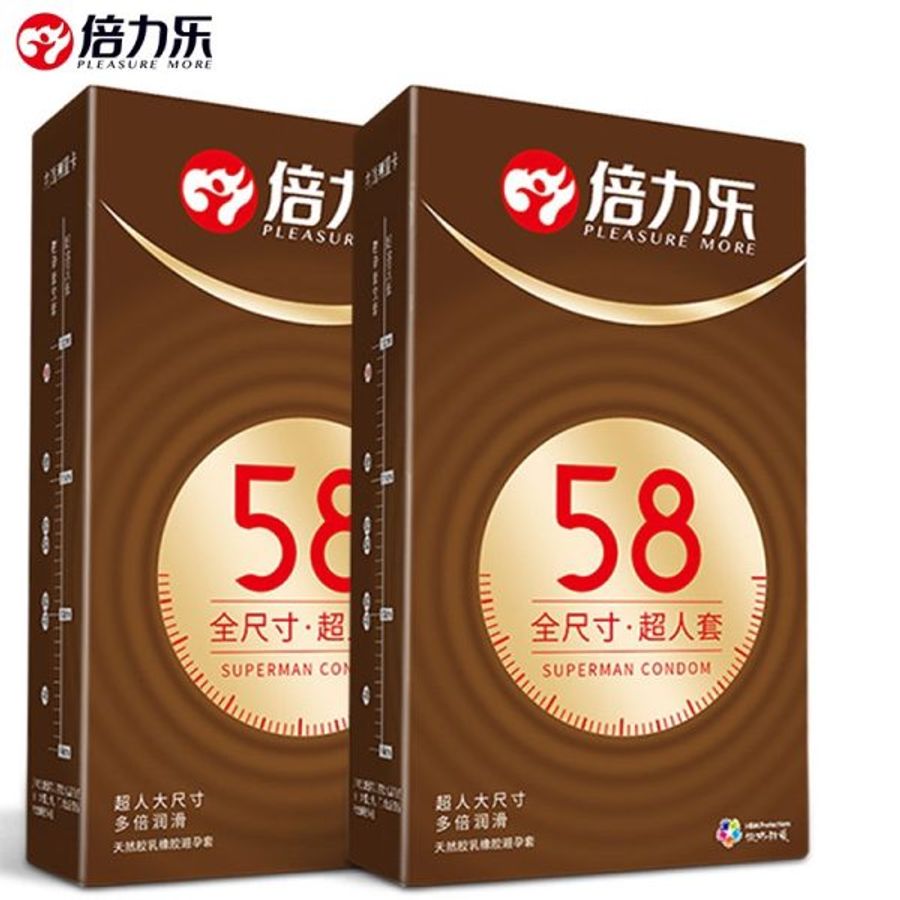 Bao cao su Size lớn HBM 58mm Superman Siêu mỏng, Nhiều gel - Hộp 10 cái