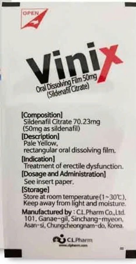 Tem hỗ trợ sinh lực nam giới Vinix 50mg 1 tem