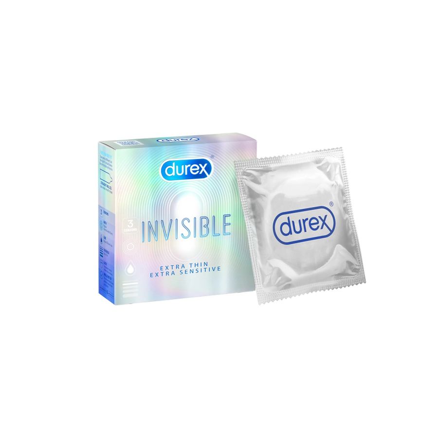 Bao Cao Su Durex Invisible Extra Thin, Extra Lubricated (12pcs)