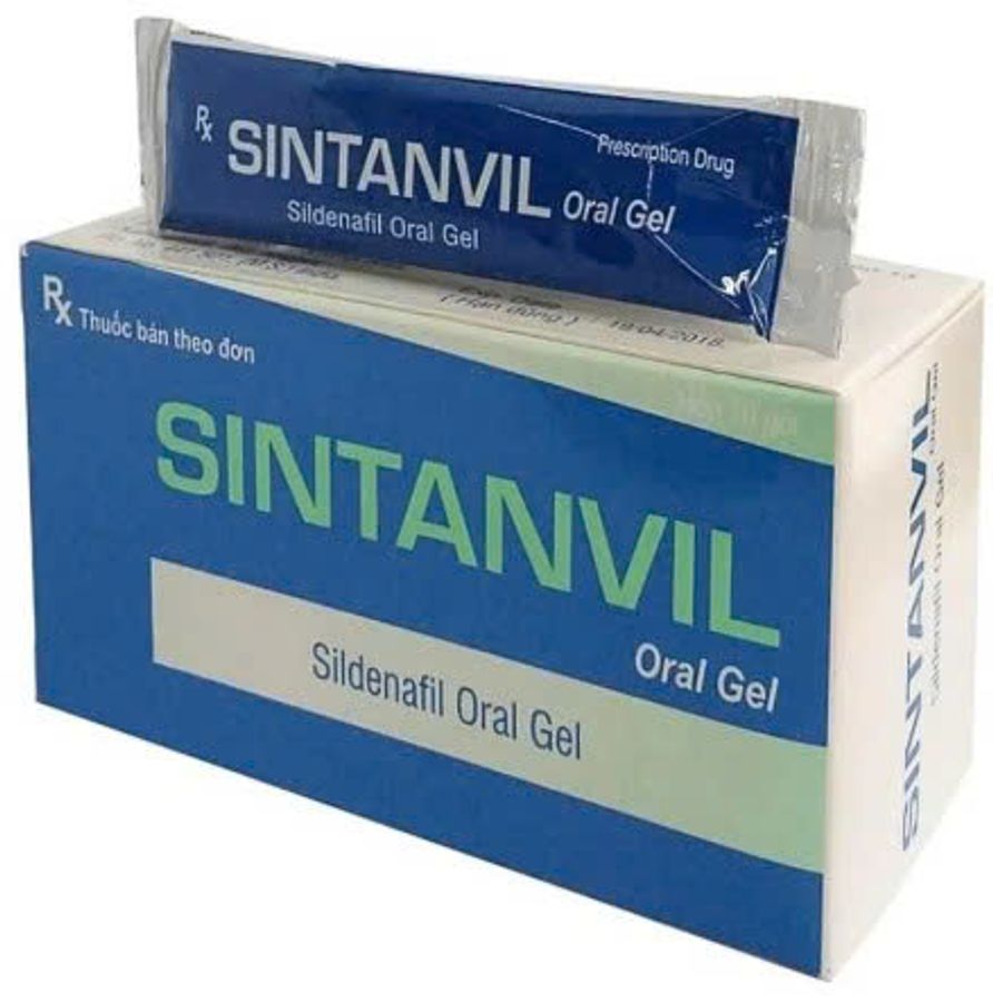 Viên hỗ trợ sinh lực nam giới Sintanvil oral gel 100mg 10 gói