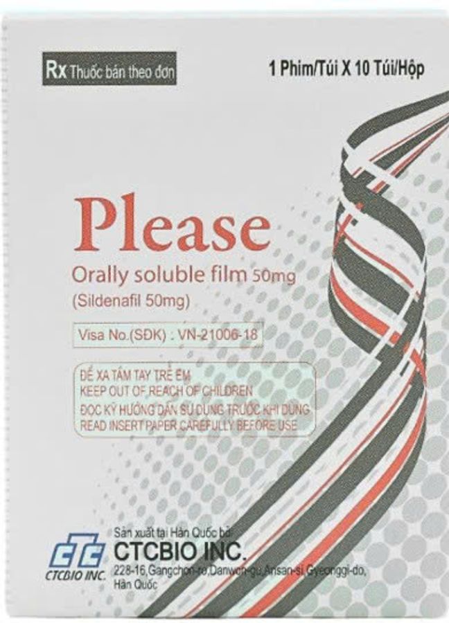Tem hỗ trợ sinh lực nam giới Please Orally Soluble Film 50mg 10 tem