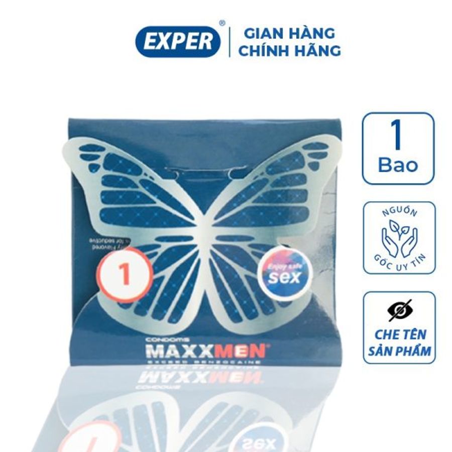 Bao Cao Su MAXXMEN 6in1 Siêu Mỏng Gân Gai Cổ Thắt Kéo Dài Thời Gian 1 Cái