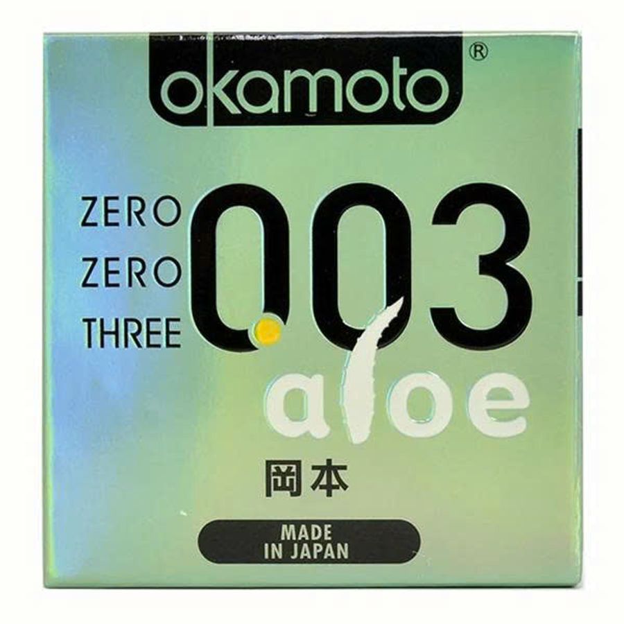 Bao Cao Su Okamoto 0.03 Aloe Tinh Chất Lô Hội Hộp 3 Cái Chính Hãng 363146