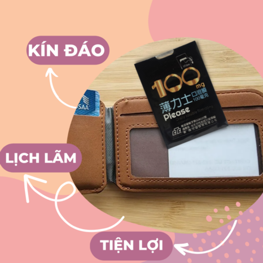 Tem ngậm hỗ trợ tăng cường sinh lí nam Please Orally Soluble Film 100mg 5 tem