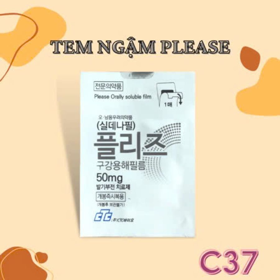 Tem ngậm hỗ trợ tăng cường sinh lí nam Please Orally Soluble Film 50mg 3 tem