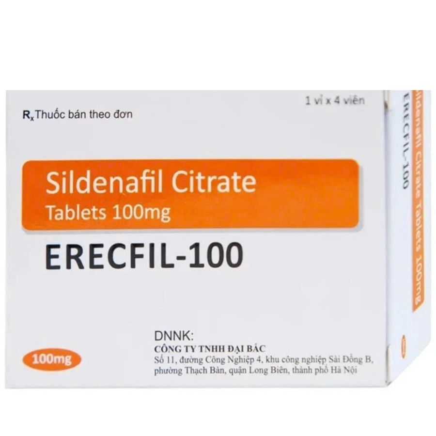Viên uống hỗ trợ phái mạnh tăng bản lĩnh đàn ông Erecfill 100mg (4 Viên)