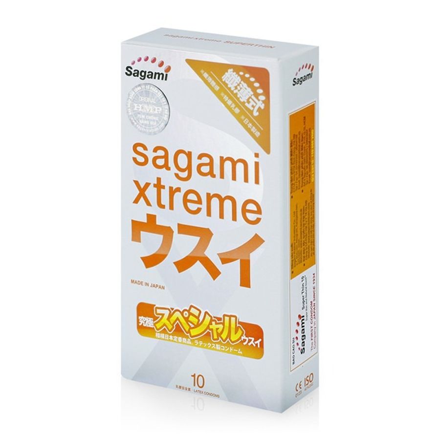Bao cao su mỏng trơn Sagami Xtreme Superthin Nhật Bản -10s