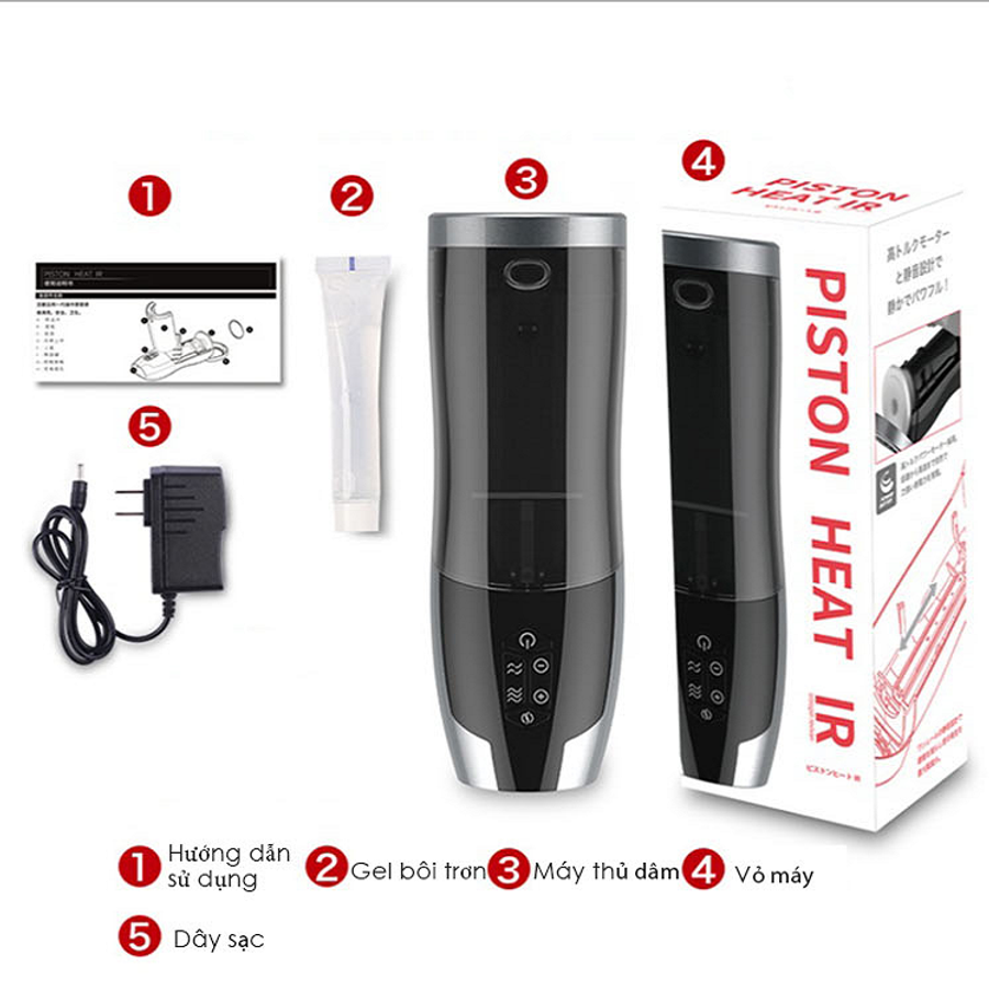Máy thủ dâm tự động Nhật bản Piston Heat IR- rung thụt, xoay 2 chiều, điều chỉnh nhiệt