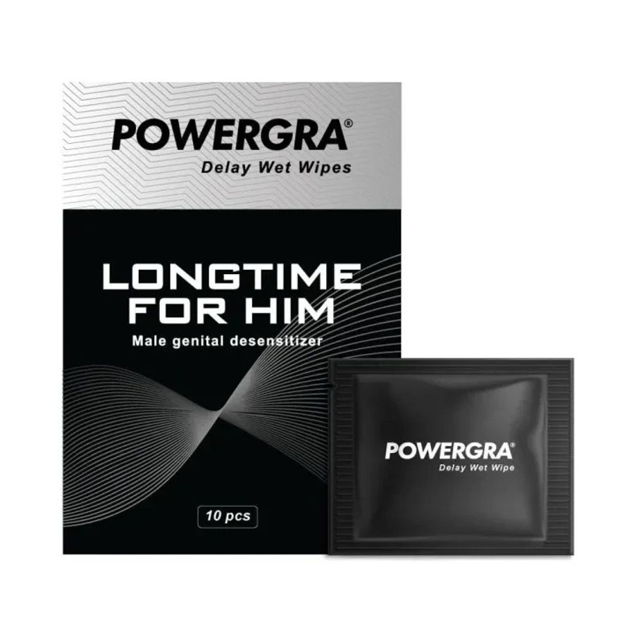 Khăn lau kéo dài thời gian quan hệ Powergra Delay Wet Wipes -10c