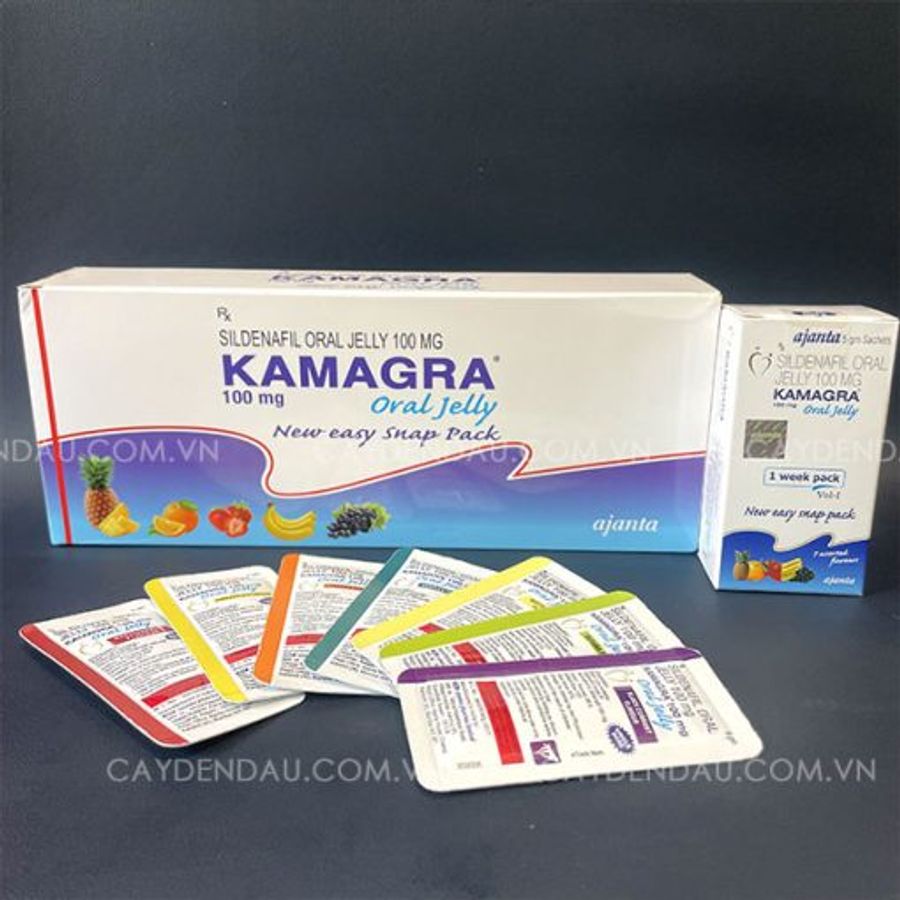 Kamaga Oral Jelly 100mg Vol-1 dạng thạch vị trái cây (Hộp 7 gói)