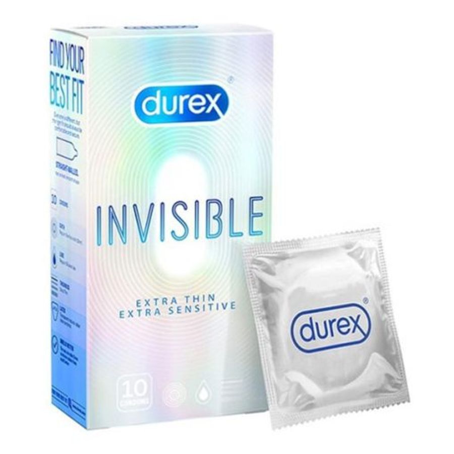 Bao cao su Durex Invisible Extra Thin Extra Sensitive (Hộp 10 chiếc)