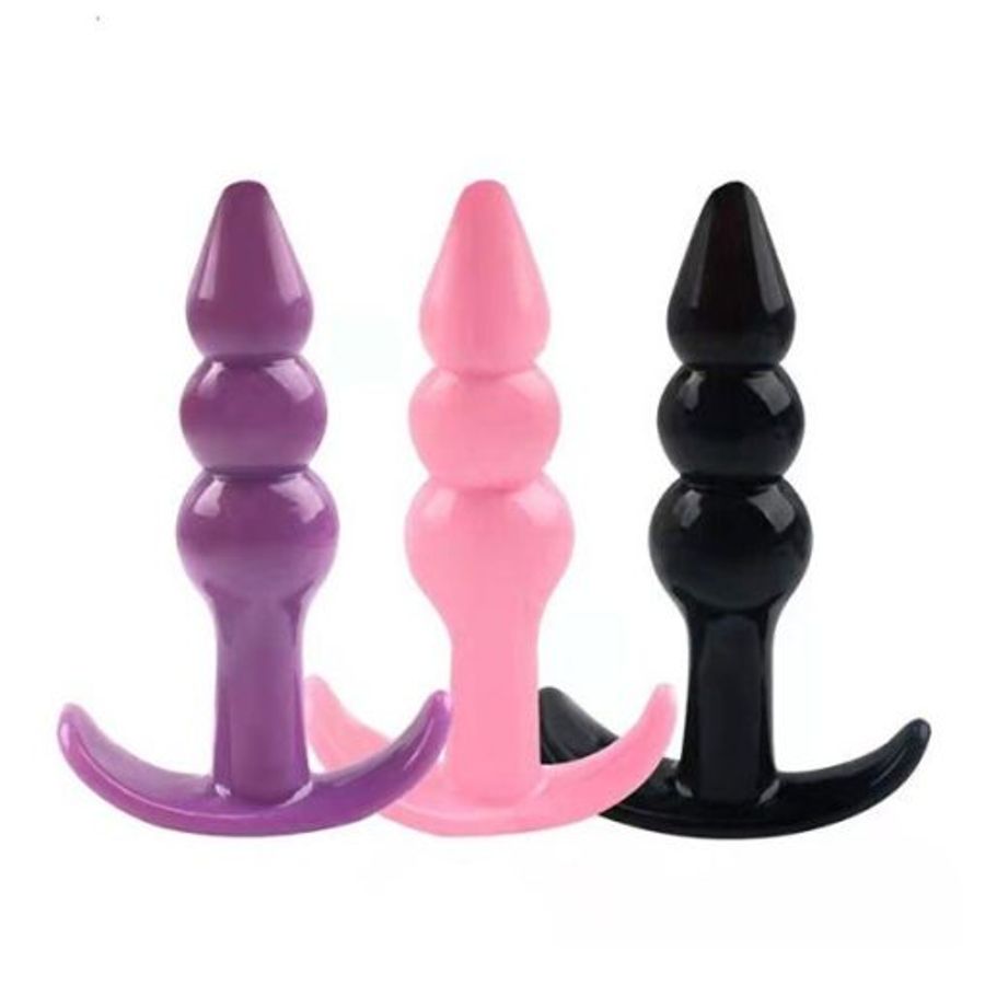 Phích cắm hậu môn 3 nấc silicon mềm dẻo