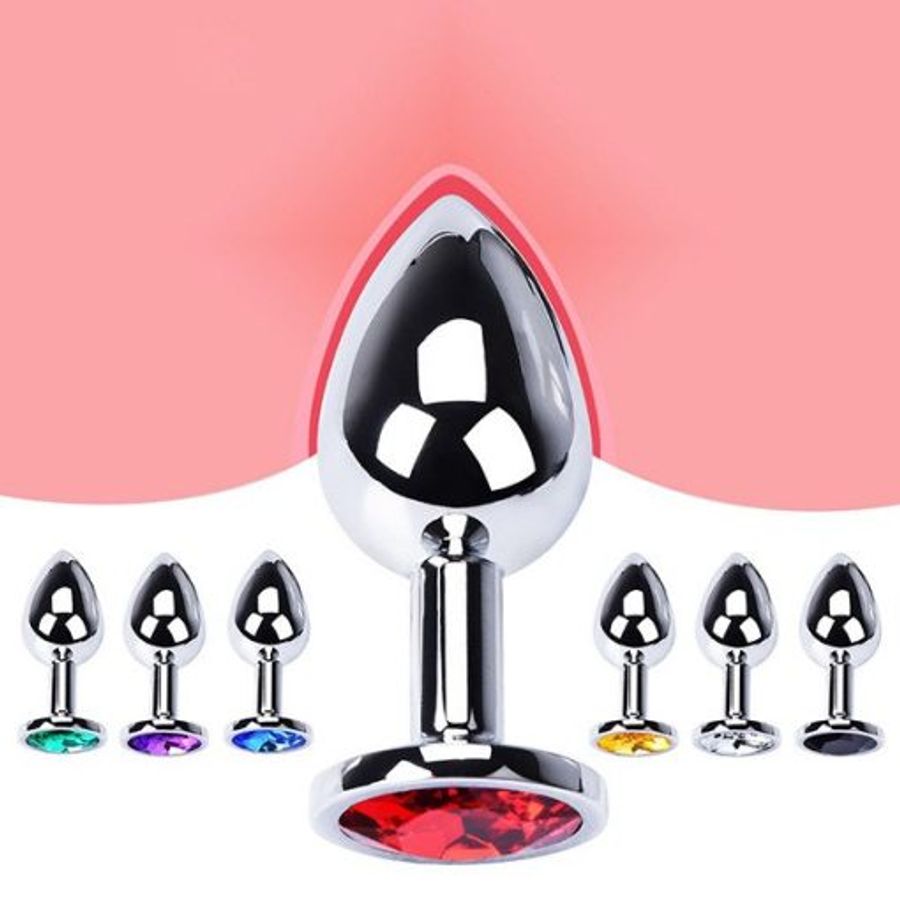 Phích cắm hậu môn Inox đế pha lê (Size S, M, L)