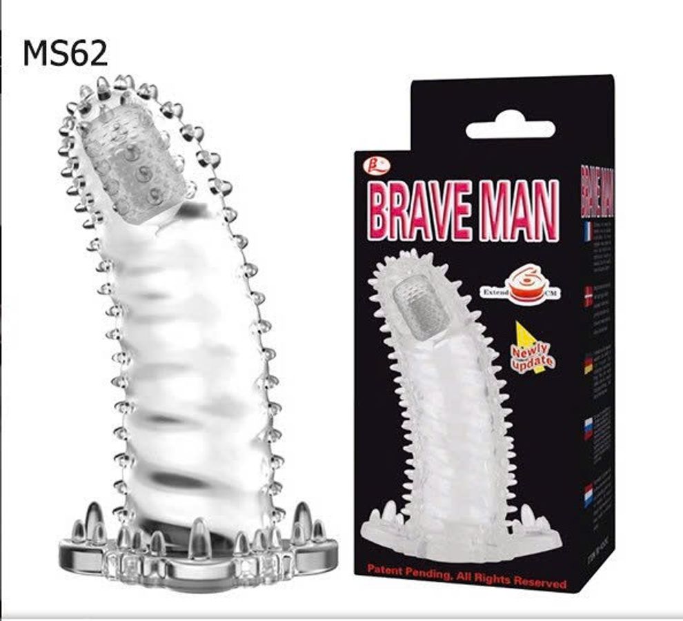 Bao cao su đôn dên gai Brave Man rung đầu kích thích siêu mạnh