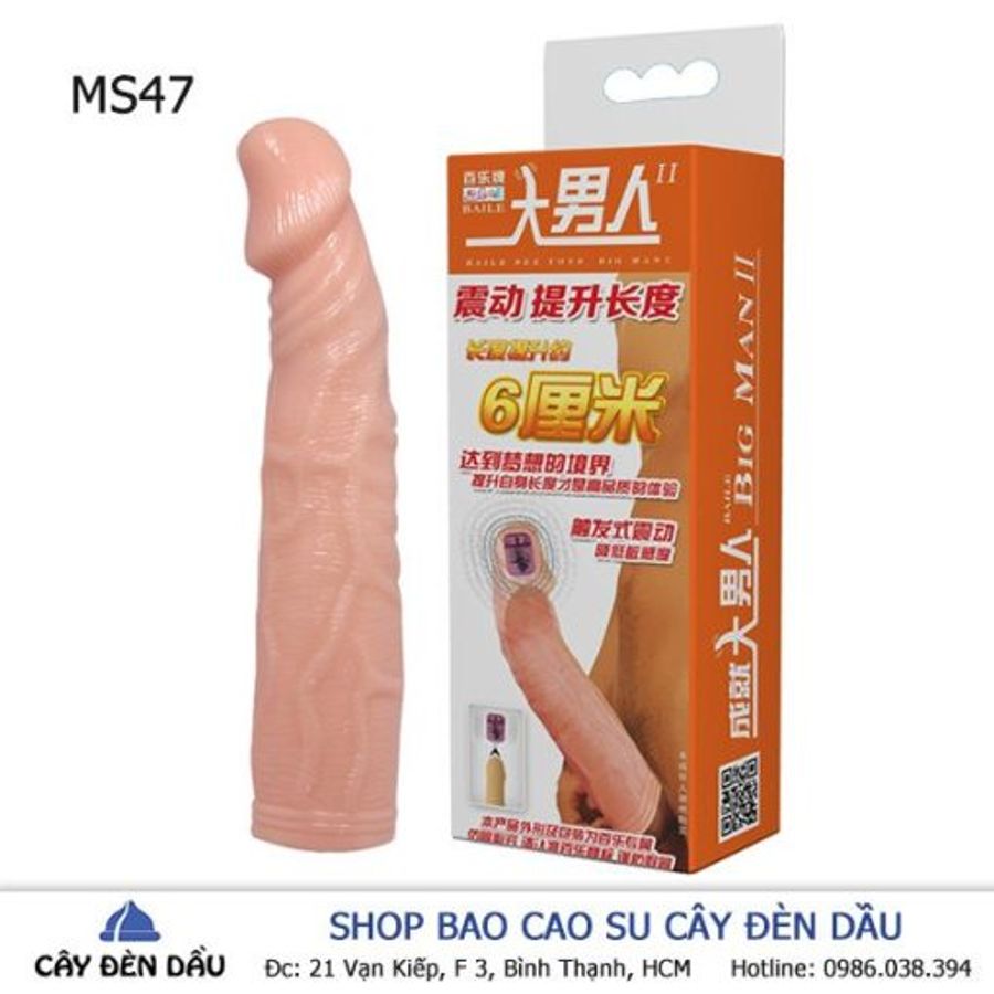 Bao cao su đôn dên Baile 6cm rung đầu