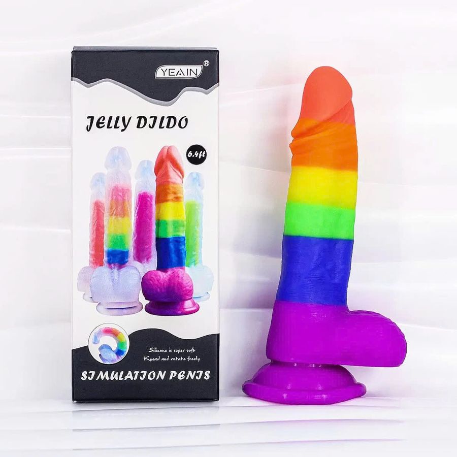 Dương vật giả có đế Jelly Dildo 7 màu 354858
