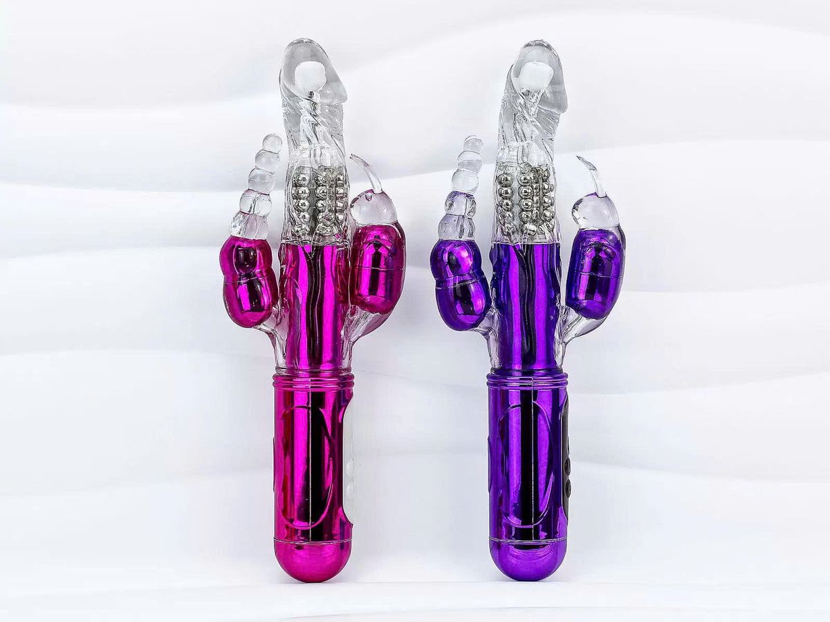 Dương vật giả đa năng 3 đầu Libo rung-xoay bi pin sạc