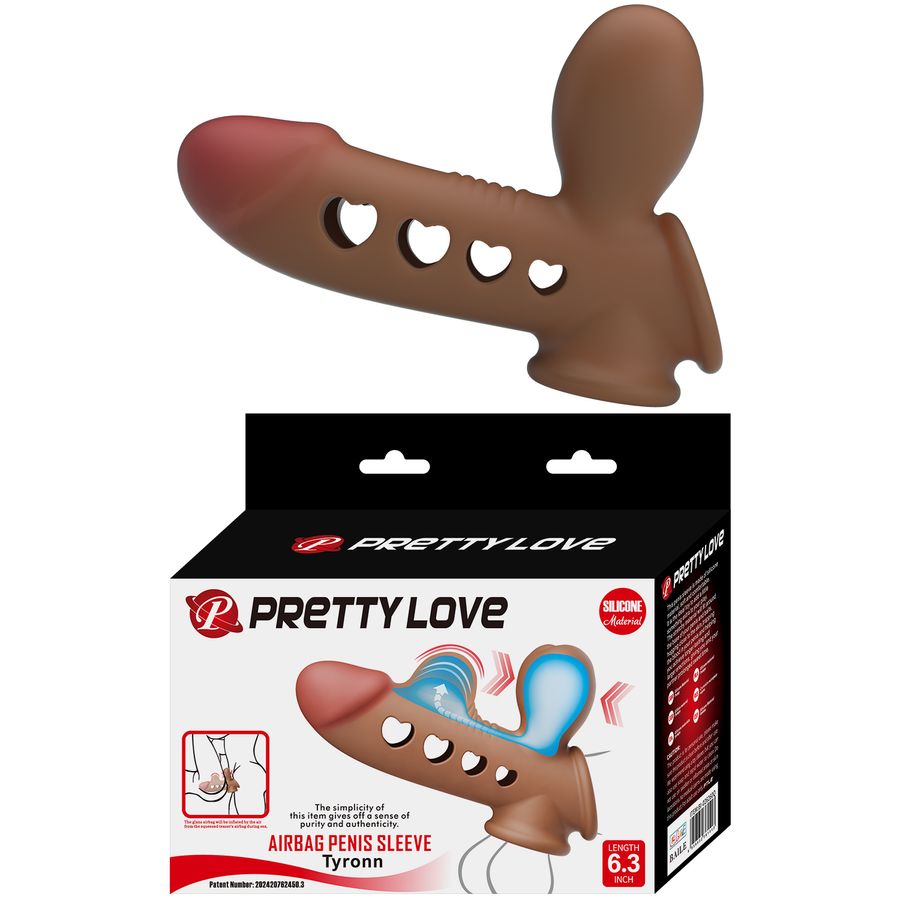 Bao Cao Su Đôn Dên Hỗ Trợ Tăng Khoái Cảm Nam Nữ Pretty Love AIRBAG PENIS SLEEVE Tyronn LENGTH 6.3 Chính Hãng