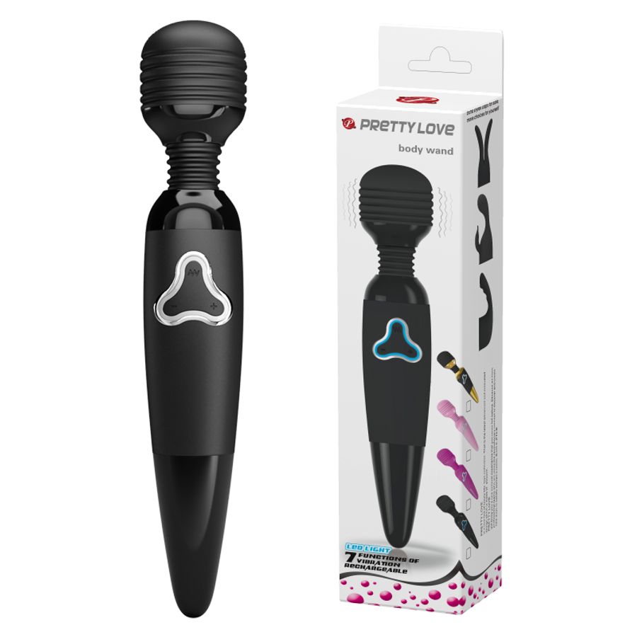 Chày Rung Massage Hỗ Trợ Tăng Khoái Cảm Nam Nữ Pretty Love Body Wand Đen Chính Hãng