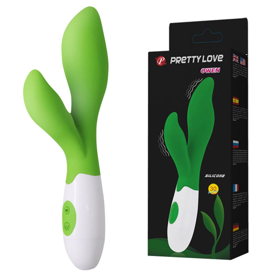 Máy Massage Hỗ Trợ Tăng Khoái Cảm Nam Nữ Có Nhánh Màu Xanh Pretty Love Owen Chính Hãng