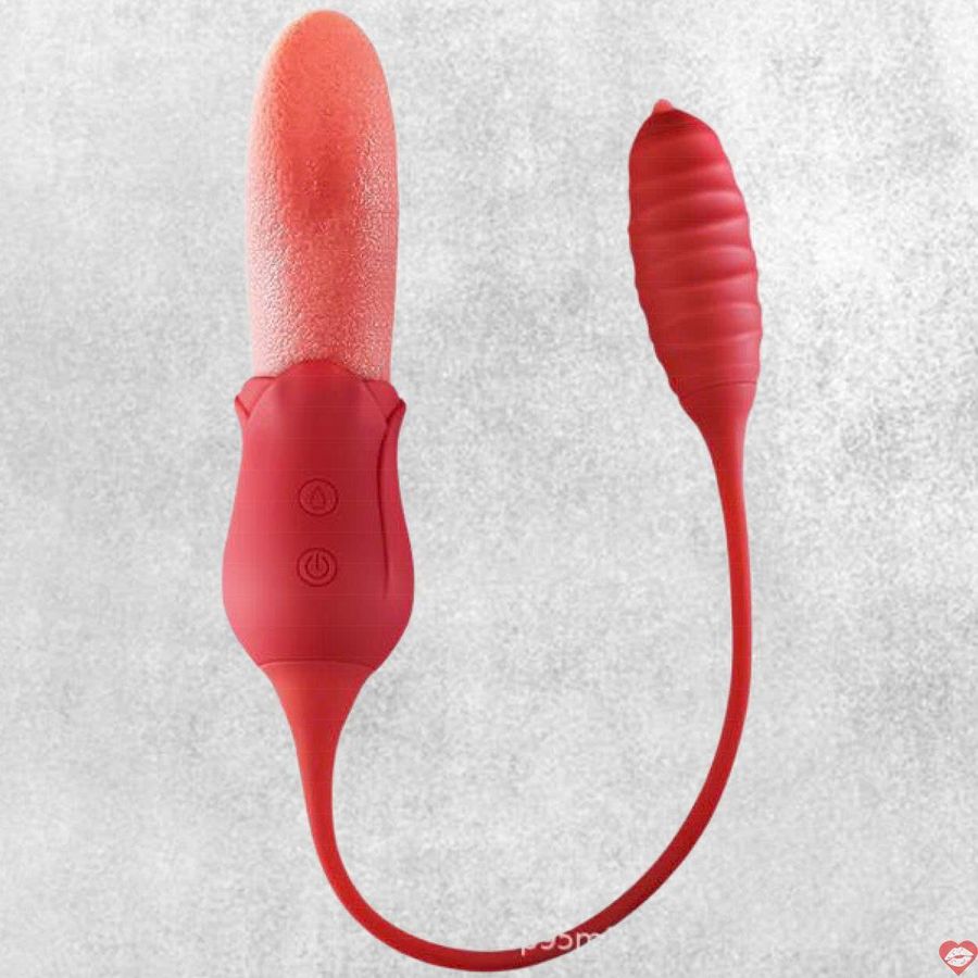 Máy Massage Hỗ Trợ Giải Tỏa Cho Nữ Lưỡi liếm hoa hồng kèm trứng rung thụt đẩy massage âm đạo điểm G